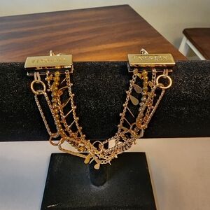 Victoria Emerson Clasp Multi Strand Faux Rose Gold Bracelet  7”-8”